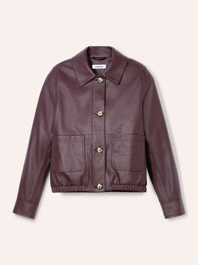 Blouson aus veganem Leder Merlot