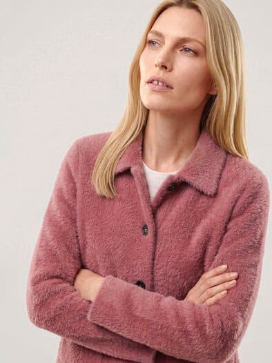 Flauschige Jacke Rosenholz