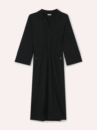 Midi Jerseykleid Schwarz