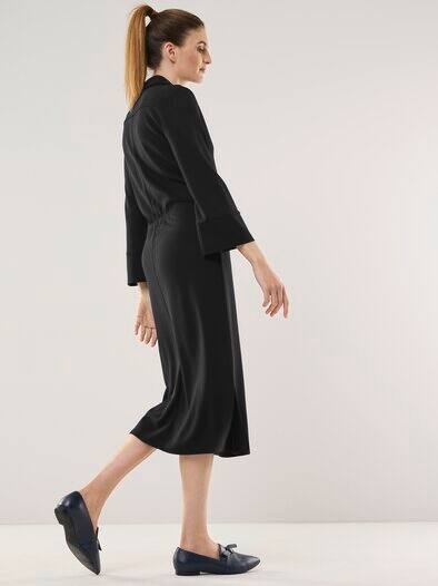 Midi Jerseykleid Schwarz