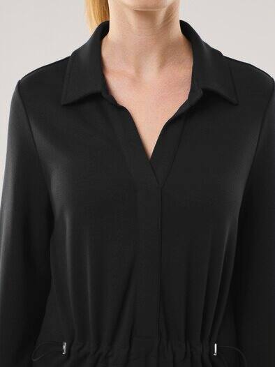 Midi Jerseykleid Schwarz