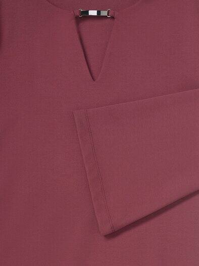 Kleid A-Linie mit Ausschnittdetail Merlot