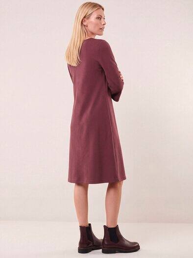 Kleid A-Linie mit Ausschnittdetail Merlot
