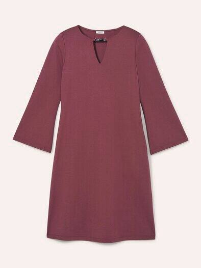 Kleid A-Linie mit Ausschnittdetail Merlot