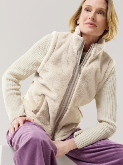 Kuschelfell Weste Taupe