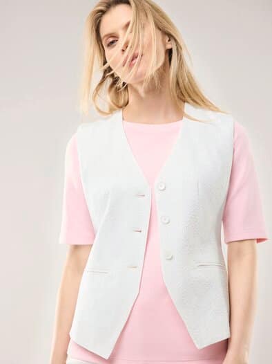 Seersucker Weste Weiß