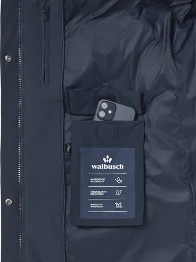 Thermo Steppjacke ohne Nähte Nachtblau