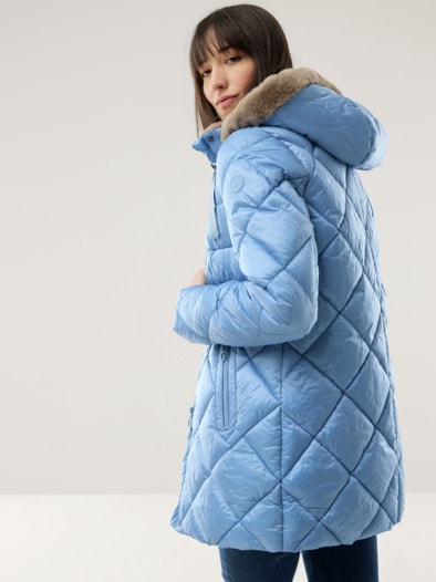 Steppjacke Kuschelkragen Ozeanblau