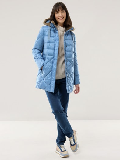 Steppjacke Kuschelkragen Ozeanblau