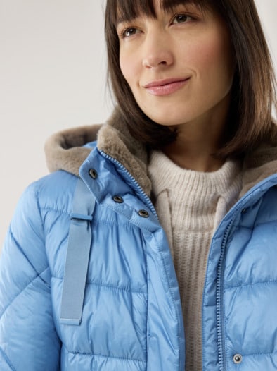 Steppjacke Kuschelkragen Ozeanblau