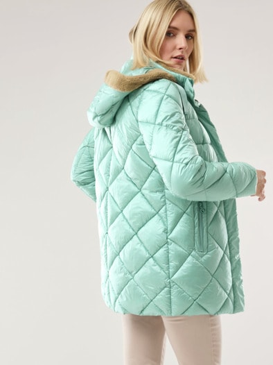 Steppjacke Kuschelkragen Gletschergrün