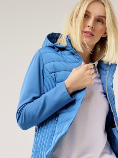 Steppjacke Materialmix Jeansblau
