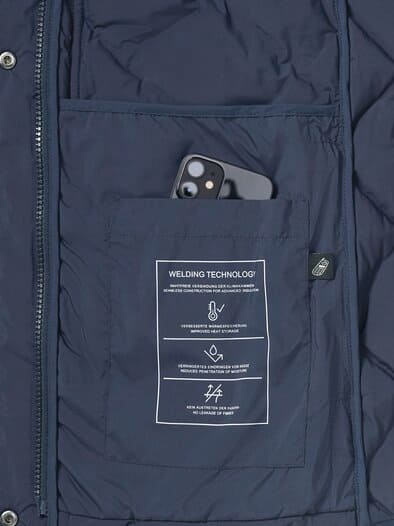 Leichte Steppjacke mit Rautenmuster ohne Nähte Nachtblau
