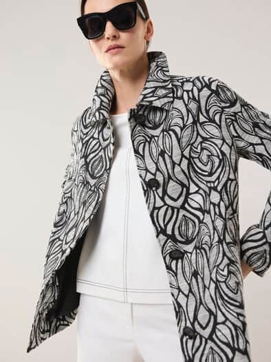 Jacquard Jacke Schwarz/Weiß
