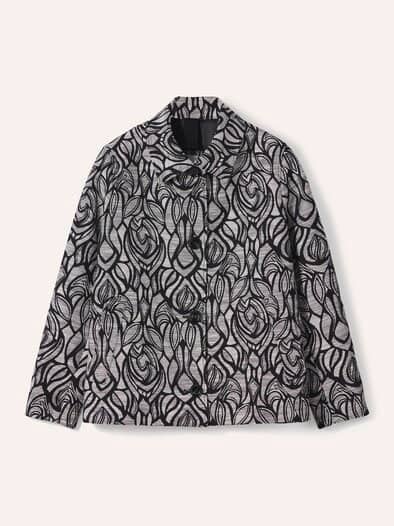 Jacquard Jacke Schwarz/Weiß
