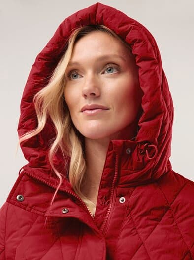 Sandwich-Leicht-Steppmantel Signalrot