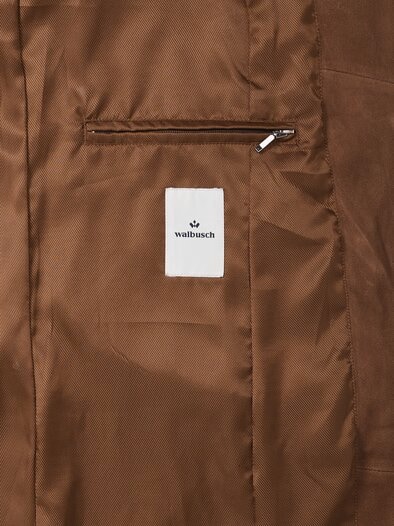 Ziegenvelours Ledermantel Cognac