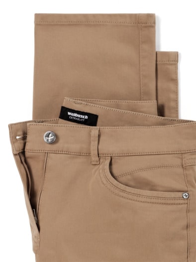Extraglatt Baumwollhose Caramel