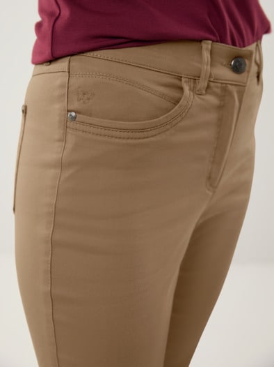 Extraglatt Baumwollhose Caramel