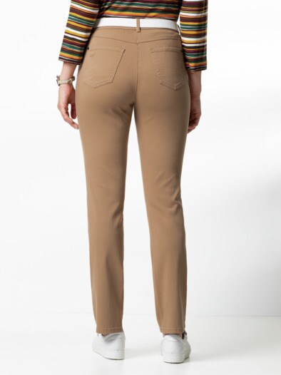 Extraglatt Baumwollhose Caramel
