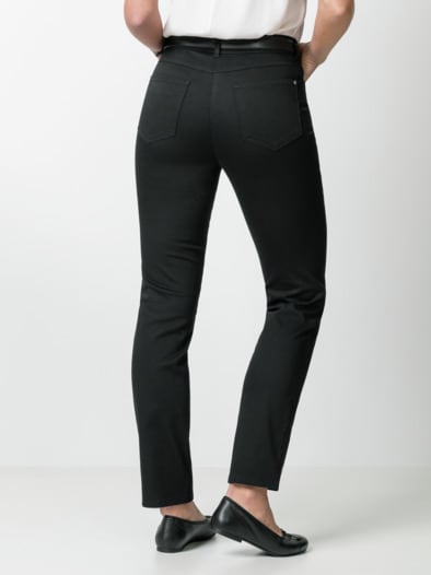 Extraglatt Baumwollhose  Slim Fit Schwarz