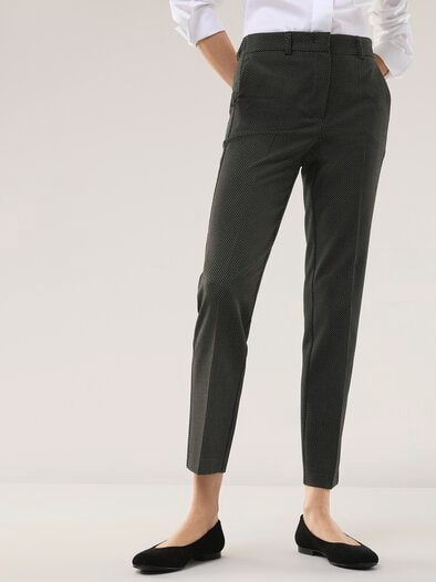 Kombihose aus Jacquardstoff Schwarz/Weiß