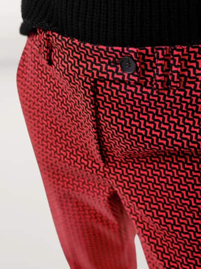 Kombi Jacquardhose Schwarz/Rot