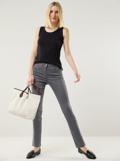 Extraglatt Baumwollhose  Slim Fit Anthrazit