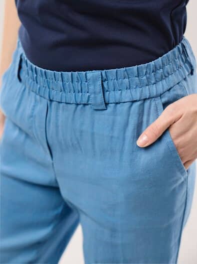 Softleinenmix-Hose Marlene Jeansblau