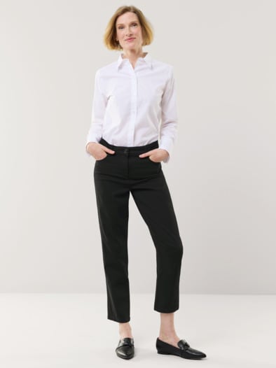 7/8-Baumwollhose Figurwunder Slim F Schwarz