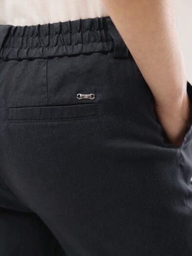 Softleinenmix-Hose Marlene Schwarz