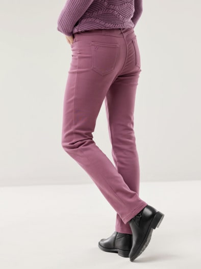 2-in-1-Extraglatt-Thermohose Mauve