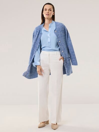 Marlenehose mit Struktur Creme