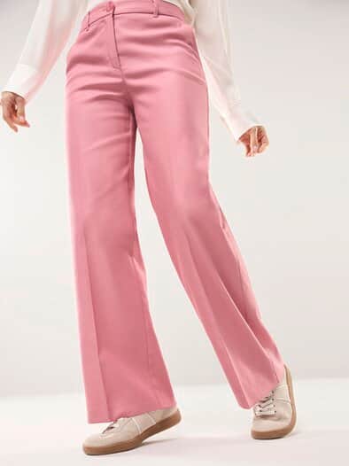 Marlenehose mit Struktur Rosenholz