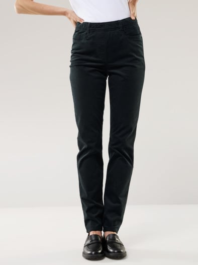 Schlupf Cordhose Schwarz