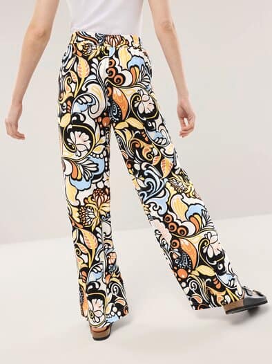 Kombihose aus Leinenmix AOP Bunt