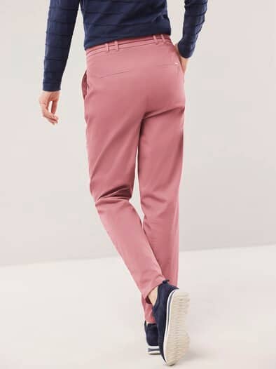 Bundfaltenhose aus Baumwollmix Rosenholz