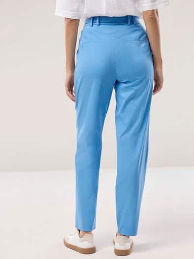 Bundfaltenhose aus Baumwollmix Jeansblau