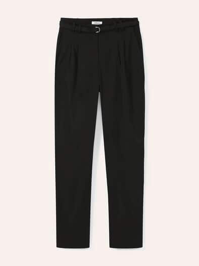 Bundfaltenhose aus Baumwollmix Schwarz