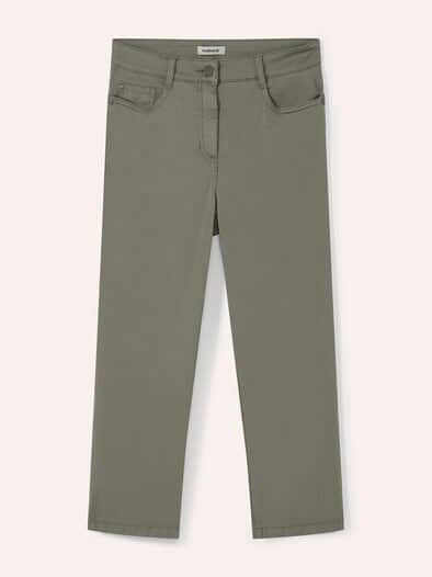 Capri aus Baumwollmix Khaki