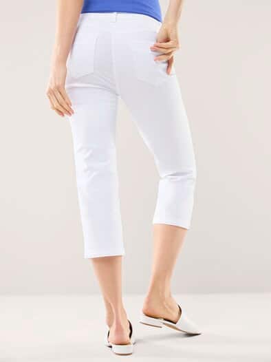 Capri aus Baumwollmix Weiß