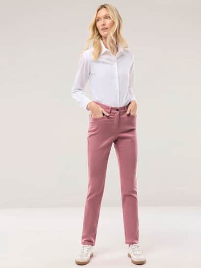 Extraglatt Baumwollhose Rosenholz