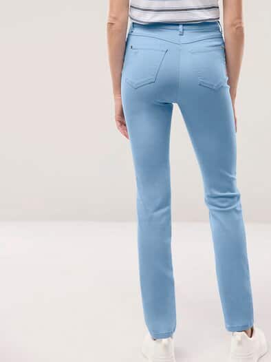 Extraglatt Baumwollhose Slim Fit Skyblue