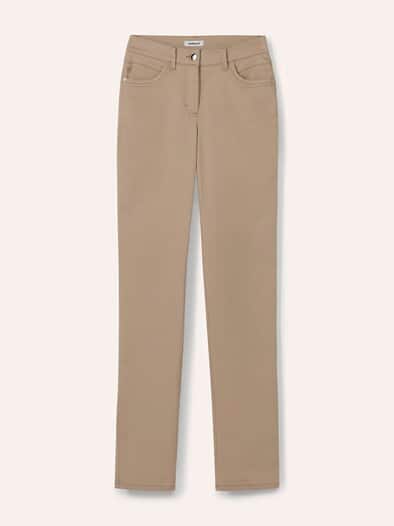 Extraglatt Baumwollhose Slim Fit Sand