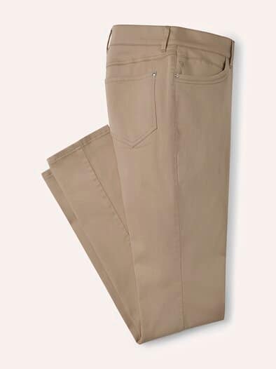 Extraglatt Baumwollhose Slim Fit Sand