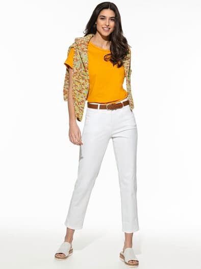 7/8-Baumwollhose Figurwunder FF Weiß