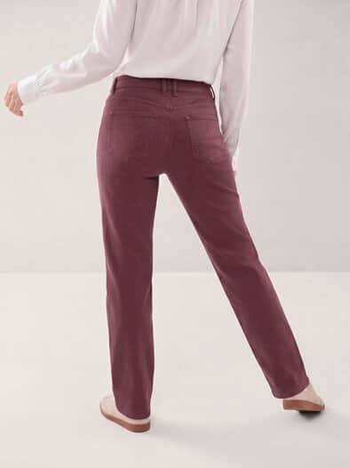 5 Pocket Jeans mit weitem Bein Merlot