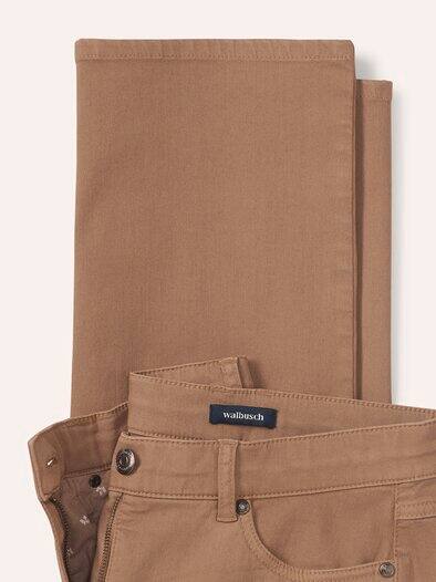 5 Pocket Jeans mit weitem Bein Praline