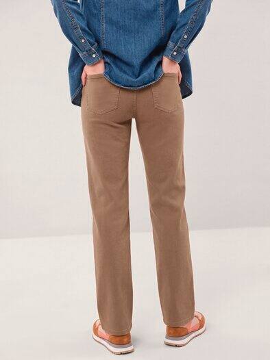 5 Pocket Jeans mit weitem Bein Praline