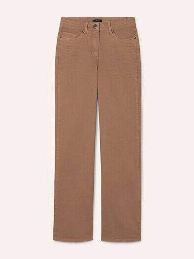 5 Pocket Jeans mit weitem Bein Praline